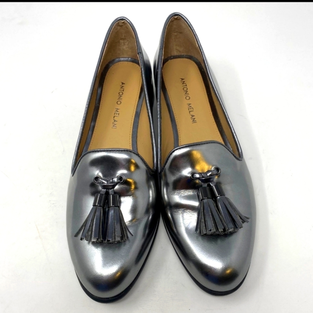 Antonio Melani leather silver loafers - Picture 2 of 12